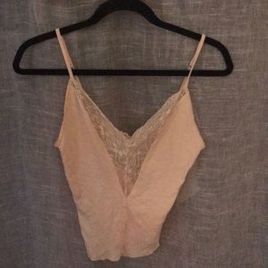 Peach Lace Trimmed Tank